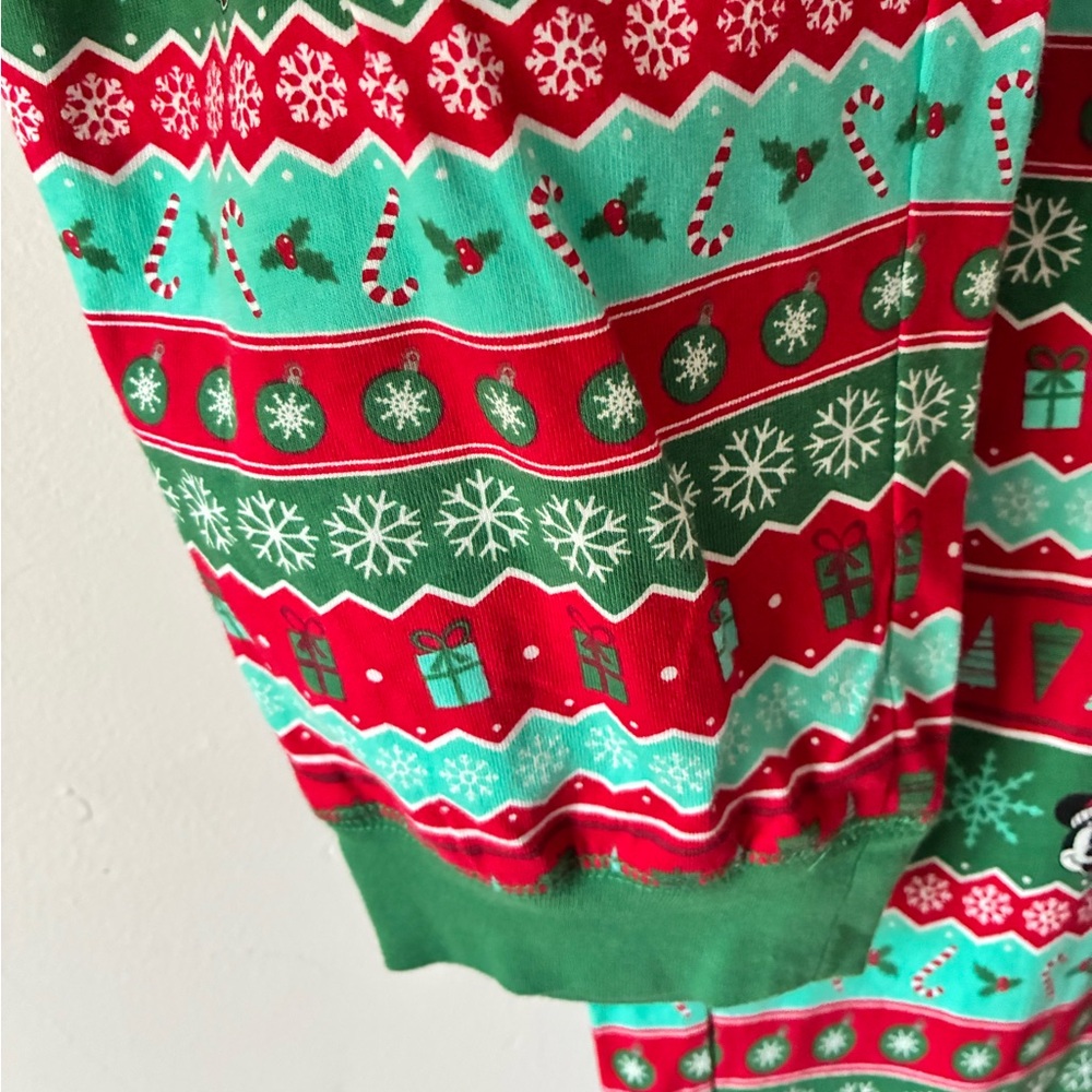 Disney Minnie Mouse Red and Green Holiday Christmas Pajama Bottoms - Picture 3 of 6